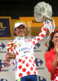 Franco Pellizotti, terzo al Giro d'Italia del 2009 e maglia a pois del Tour de France